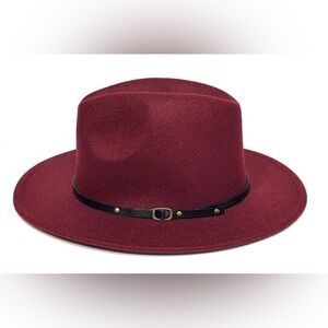Wool Blend Wide Brim Felt Fedora Cowboy Hat Casual Jazz Cap